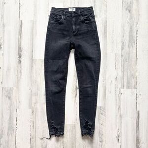 AGOLDE Skinny Jeans Womens Sz 25 Black Distressed